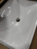 Kohler Sartorial Carillon Wading Pool Rectangular Vessel Bathroom Sink 75749-HD1-0 Herringbone Rectangle Lavatory, White