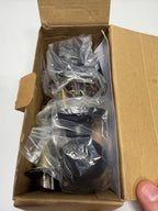 Kwikset SK5000RG Regina Single Cylinder Keyed Entry Door Knob Set with Round Rose from the Safe Lock Collection Matte Black Door Hardware Door Knobs