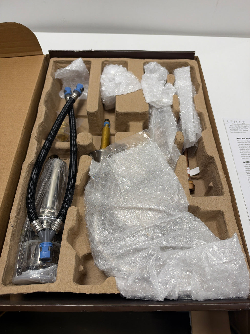 Signature Hardware Lentz 1.2 GPM Widespread Bathroom Faucet - Less Handles Model: SHWSCLZ807LHZBN