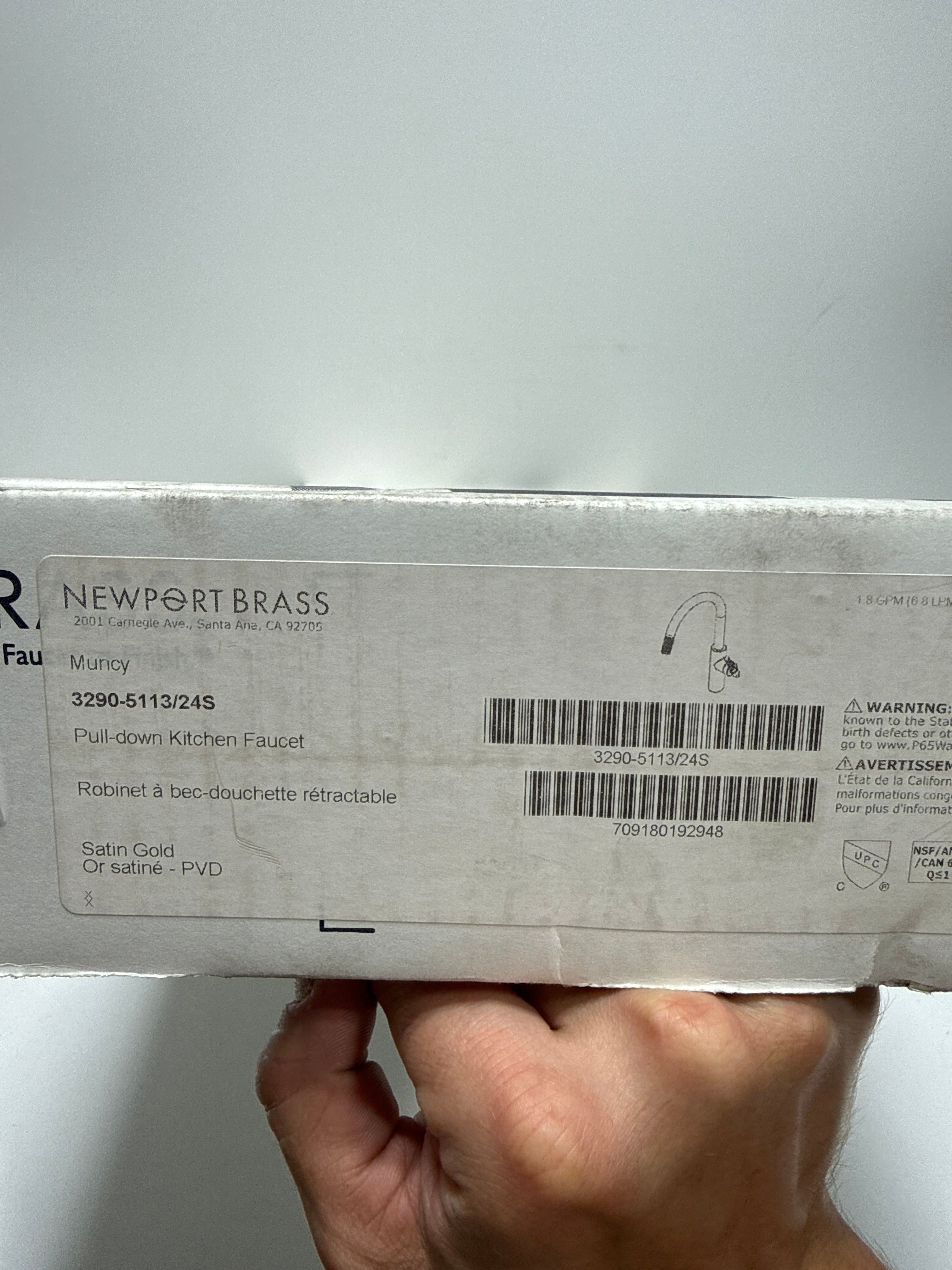 Newport Brass 3290-5113 Muncy 1.8 GPM Single Hole Pull Down Kitchen Faucet Satin Gold