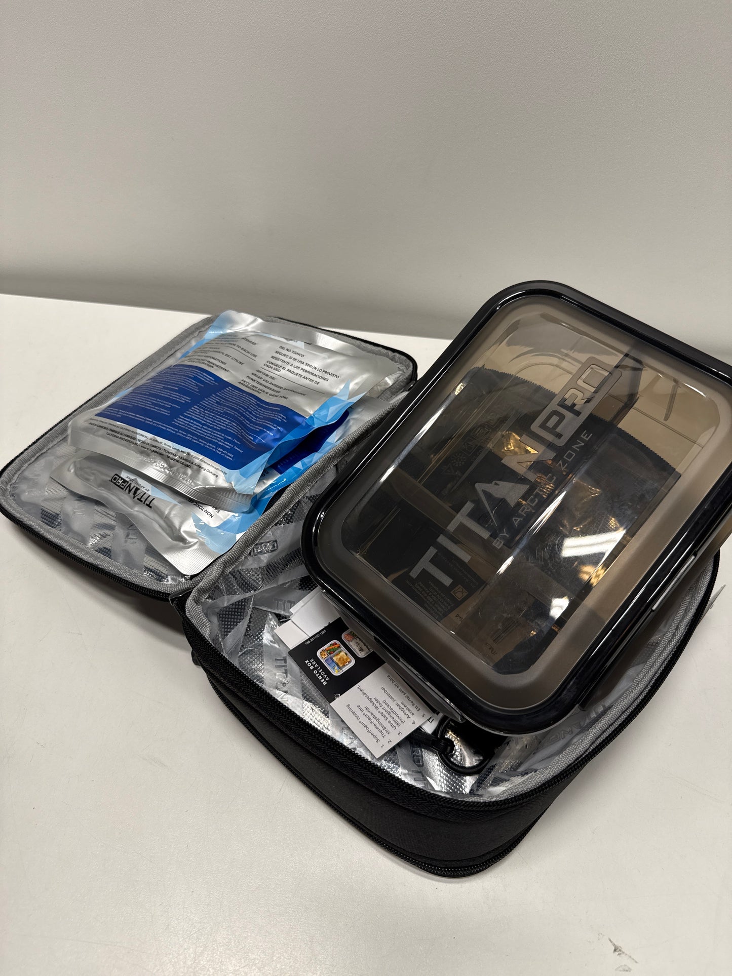 Titan PRO Expandable Lunch Box by Arctic Zone with Ice Walls® & Leak-Proof Bento, Keeps Food Cold Up to 6 Hours (Black)