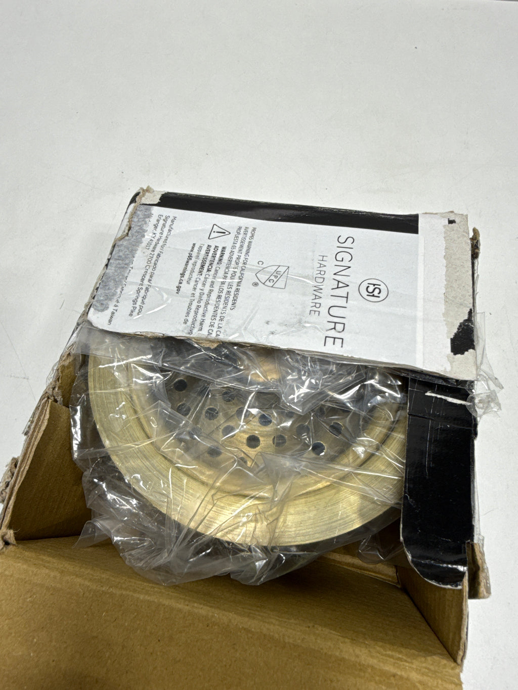 Signature Hardware 902367 3-1/2" Basket Strainer for Sinks up to 1" Thick Aged Brass