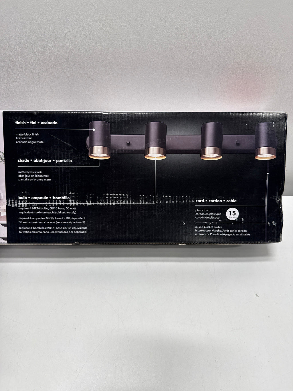 Minimalist 1.8 Ft. Matte Black Plug-in Indoor Track Lighting Kit with Step Heads
