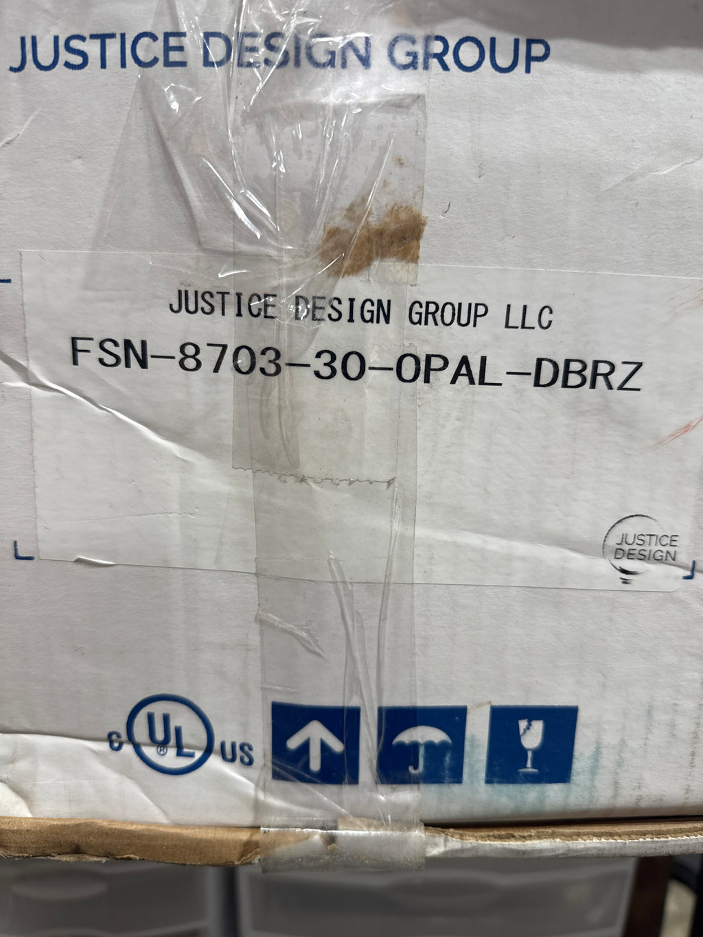Justice Design Group Fusion 3-Light Bath Bar - Dark Bronze Finish with Opal Artisan Glass Shade