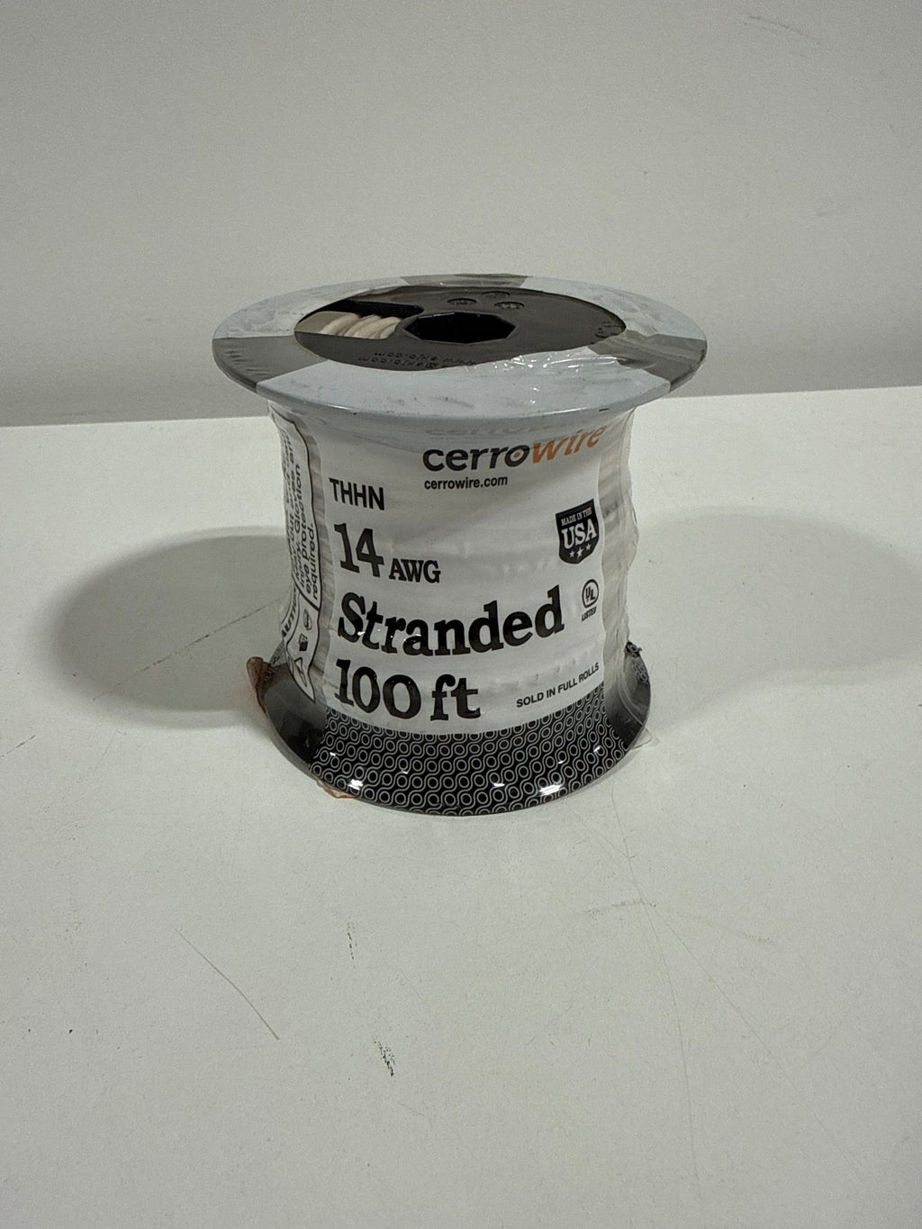 Southwire 100 ft. 14 Gauge White Stranded Copper THHN Wire - *Lighting & Electrical