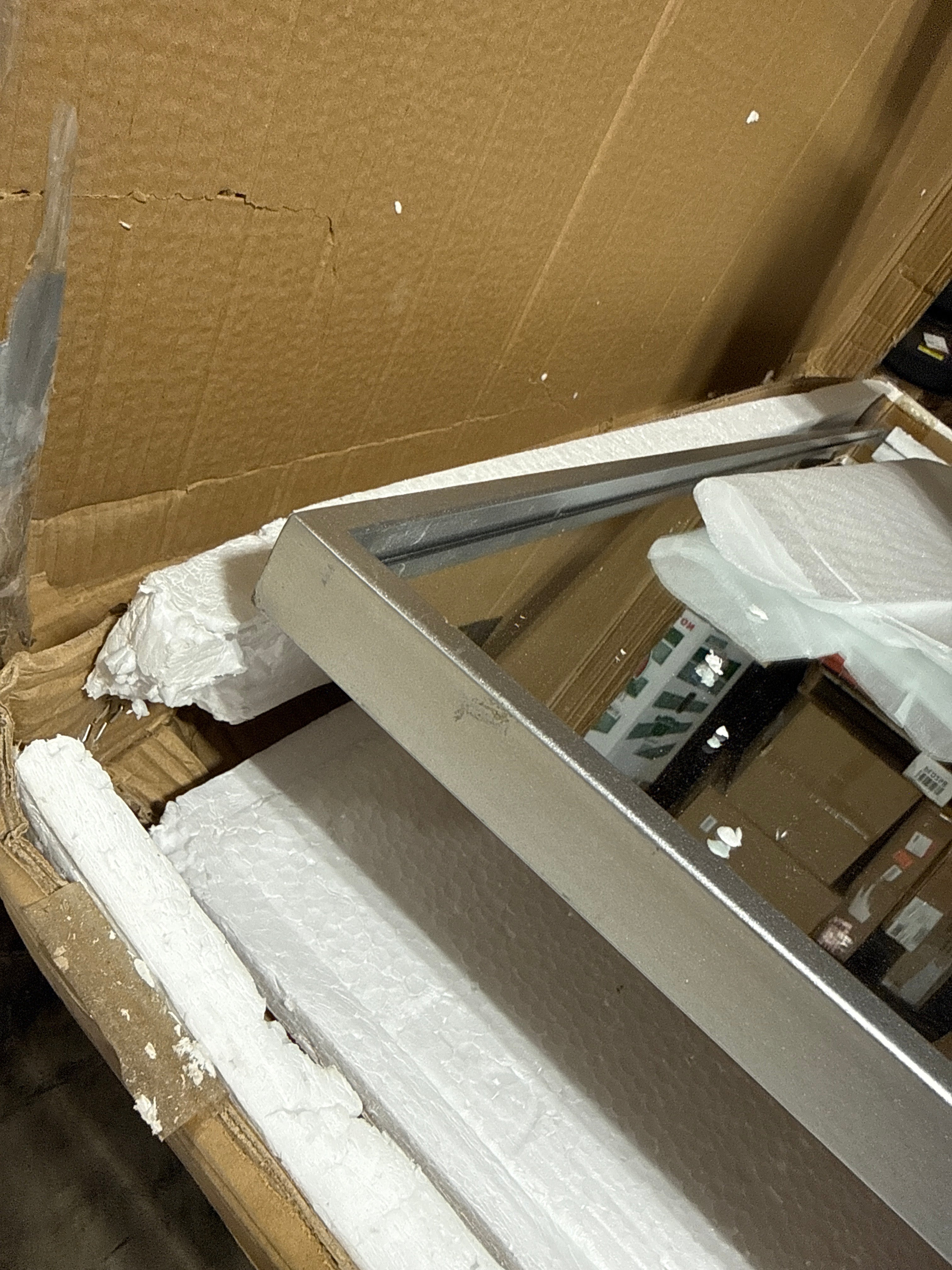 Ding Elegant Decor Monet 42" x 28" Rectangle Metal Frame Mirror in Silver