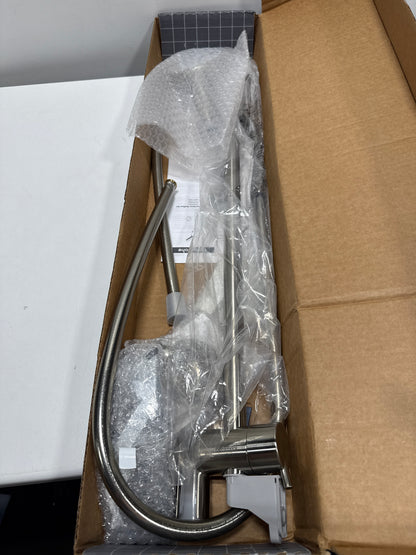hansgrohe Vernis Blend 11-inch 3-Spray Handshower with Slide Bar and Hose, Rain, IntenseRain, Handheld Shower Head System in Brushed Nickel, 04970820
