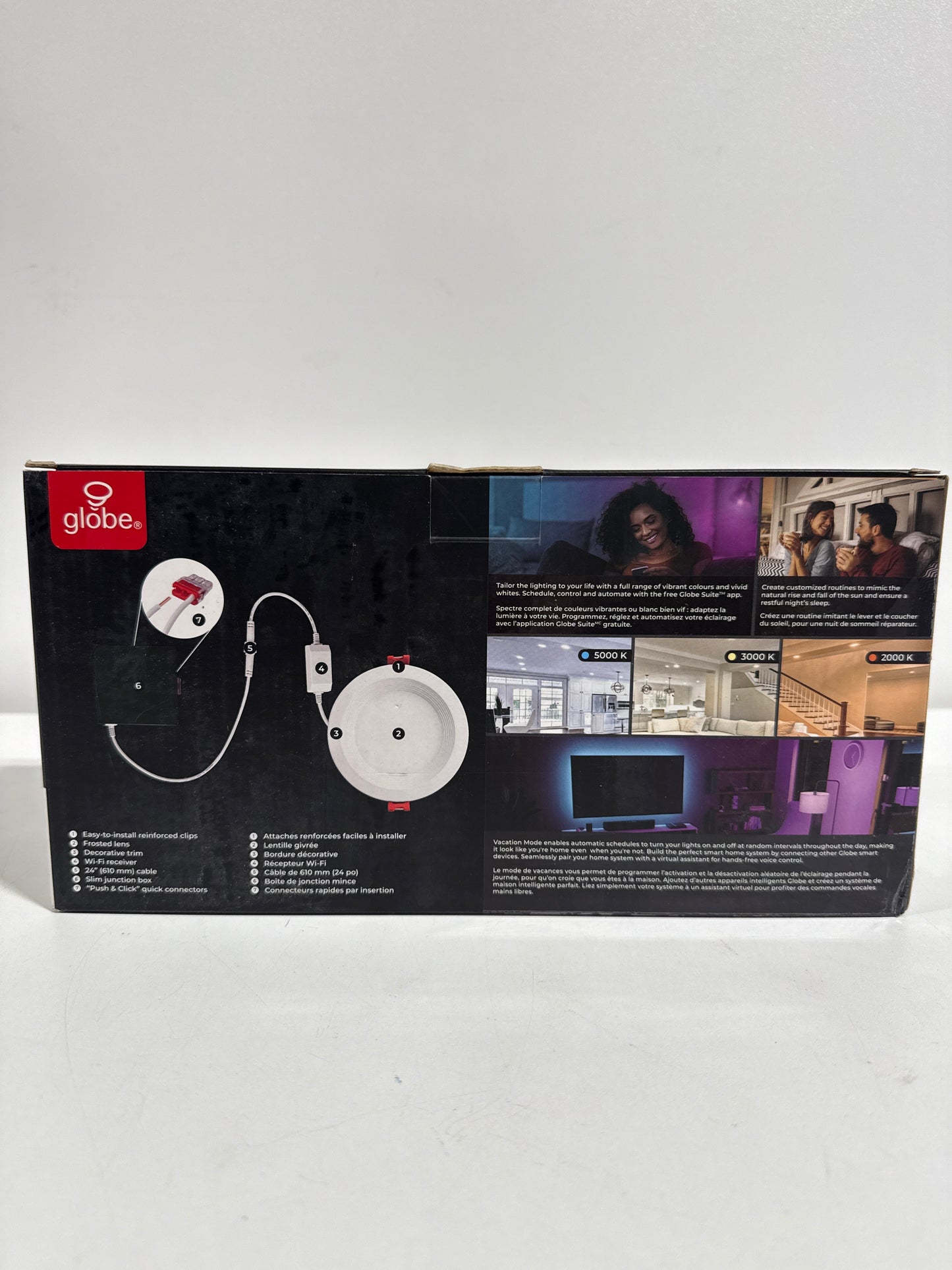 Globe Electric 50284 Pack of (2) Globe Smart Collection LED Smart Canless Recessed Light 4" Baffle Recessed