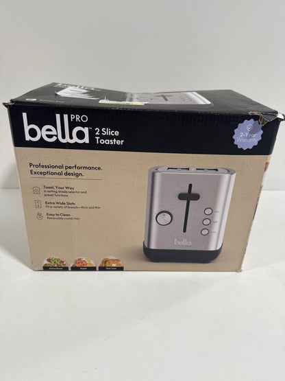 Bella PRO - 2-Slice Toaster with Extra Wide Slots - Stainless Steel