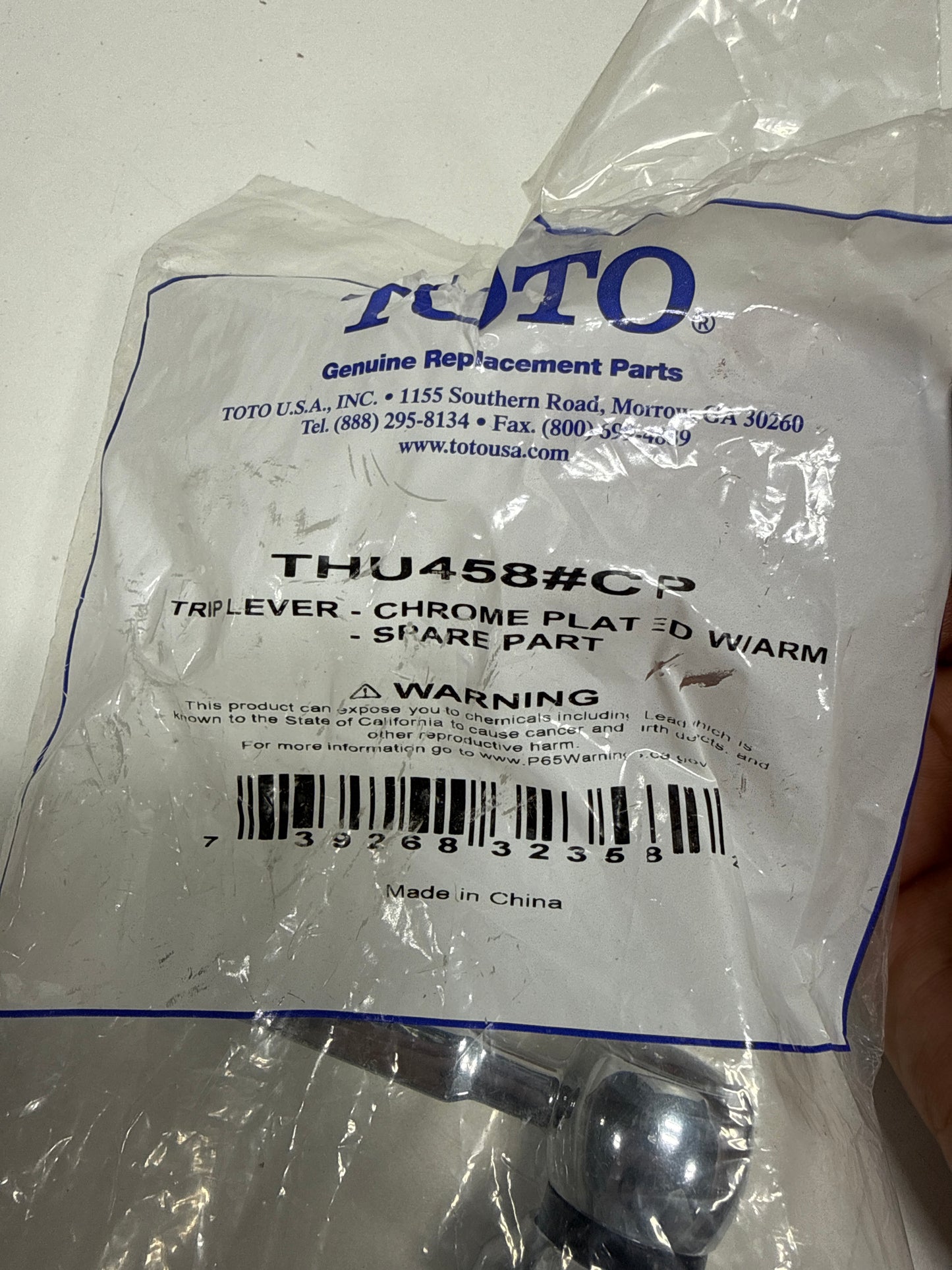 Toto TRIP LEVER - CHROME PLATED W/ARM - SPARE PART THU458#CP