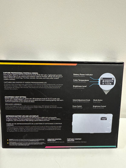 Digipower - Rainbow RGB 135 LED Video Light for Digital/Mirrorless Cameras and Light Stands - Silver