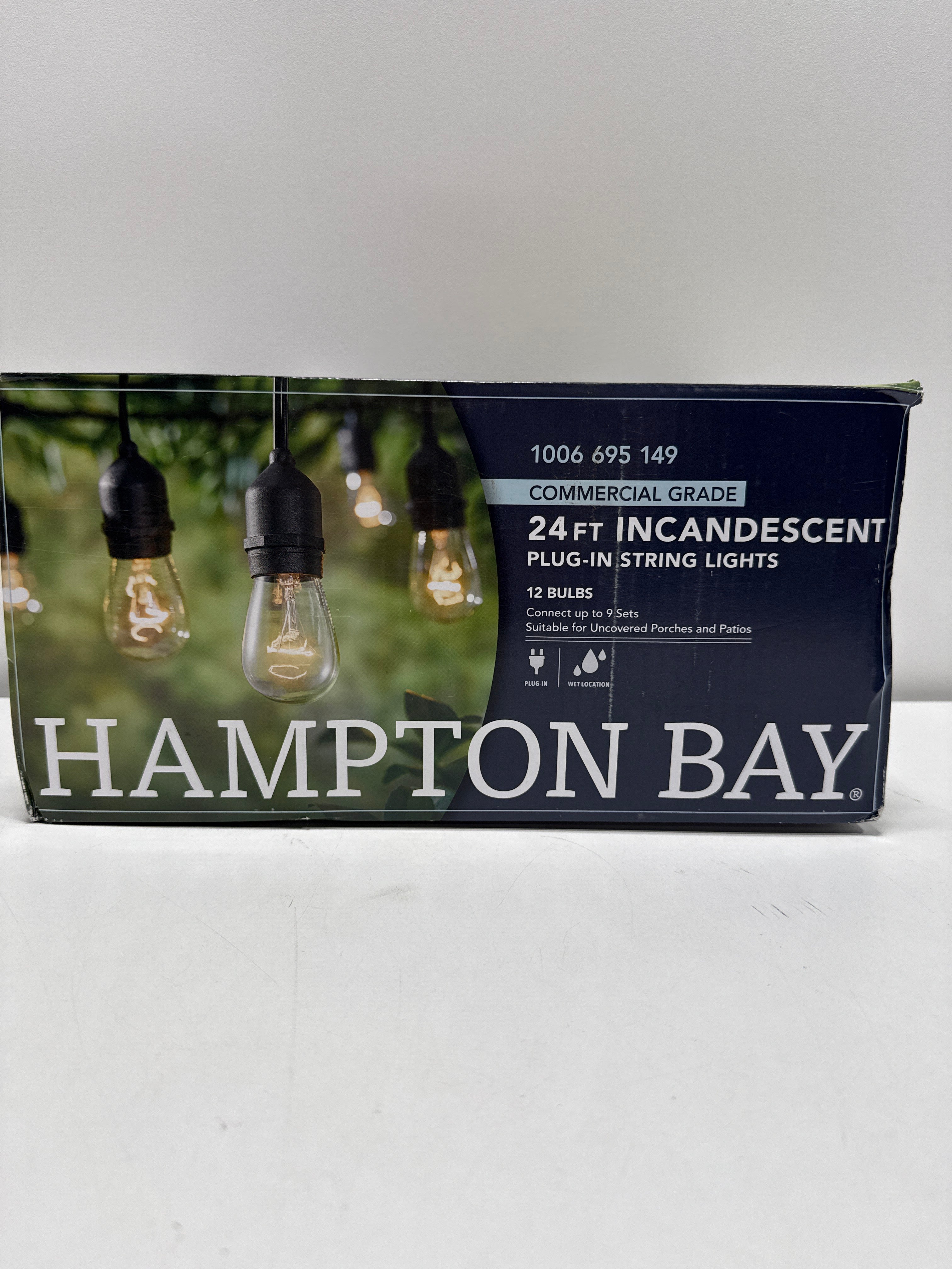 Used 12-Light 24 Ft. Indoor/Outdoor Plug-in Incandescent Edison Bulb String Light