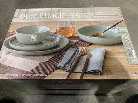 over&back Options 16-piece Dinnerware Set Light Green