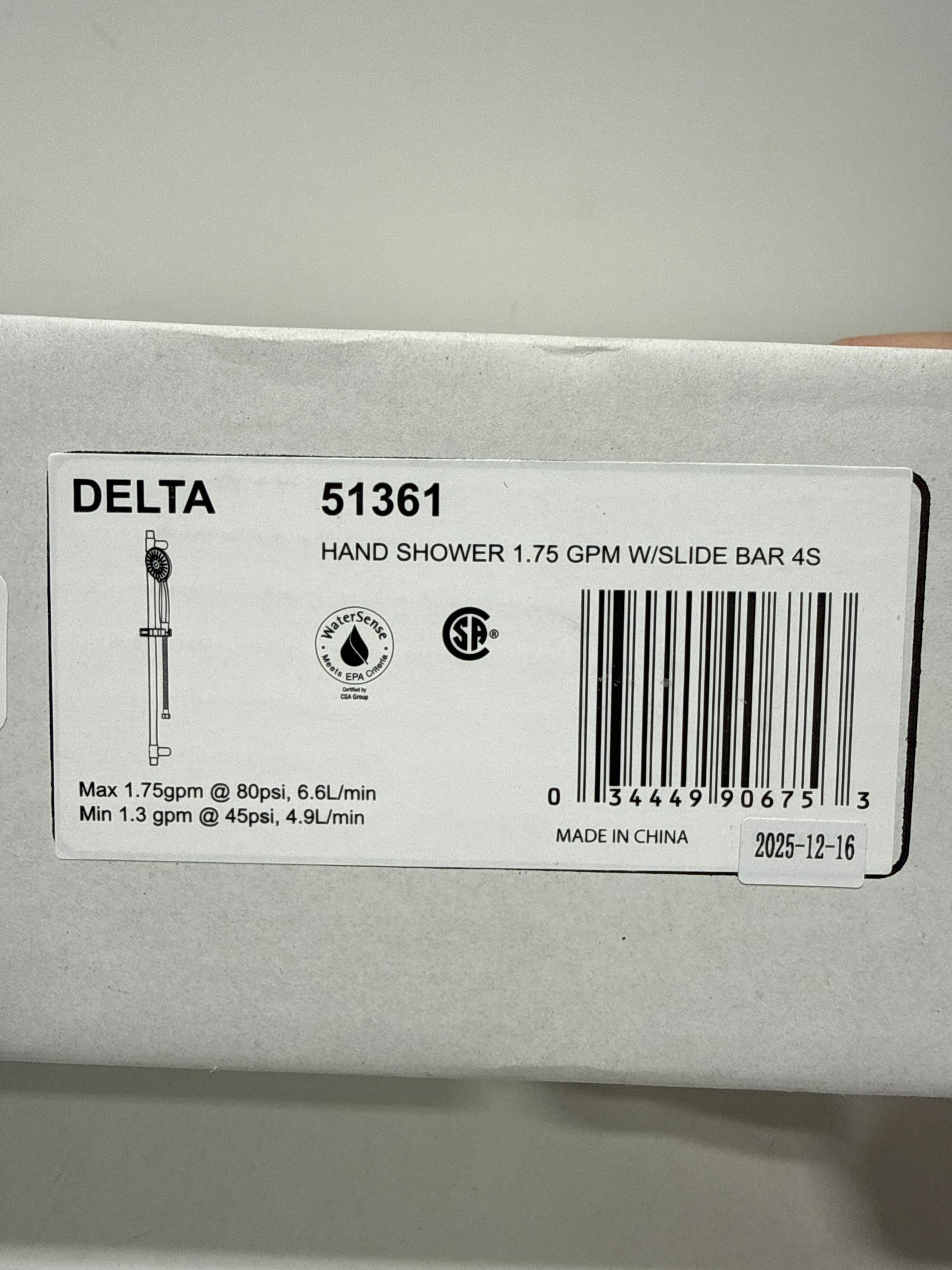 Delta Faucet Slide Bar Hand Held Shower with Hose, Chrome