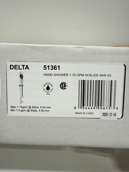 Delta Faucet Slide Bar Hand Held Shower with Hose, Chrome