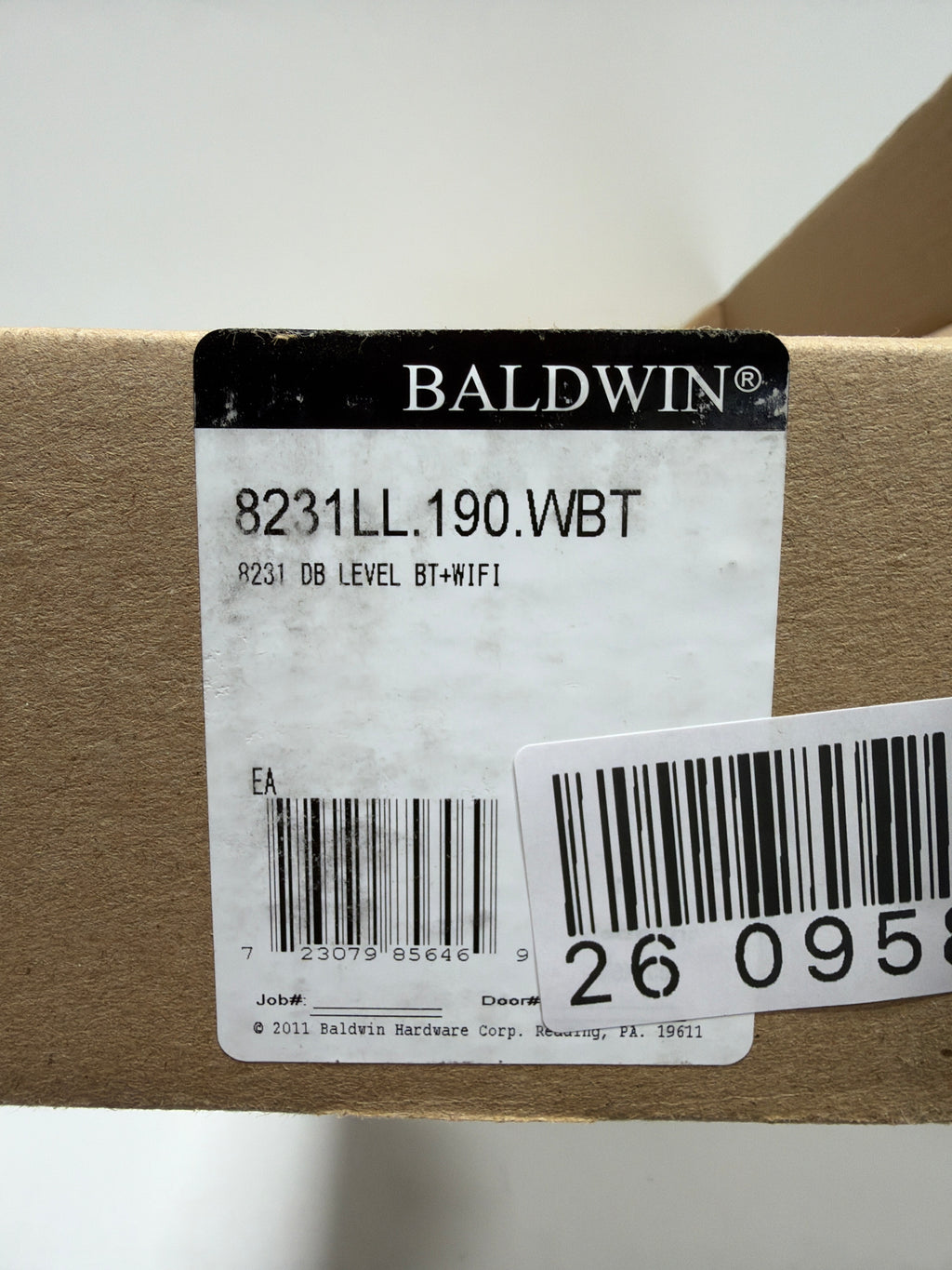 Scratch Baldwin 8231LL.WBT Baltimore Level Deadbolt with Bluetooth and WiFi Satin Black Door Hardware Deadbolts Keyless Entry Deadbolts