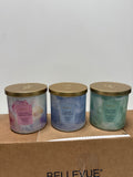 Bellevue Luxury Glass 12oz Scented Candle Set 3 pack Soy Blend Lead Free Wicks - *Home Decor & Curtains