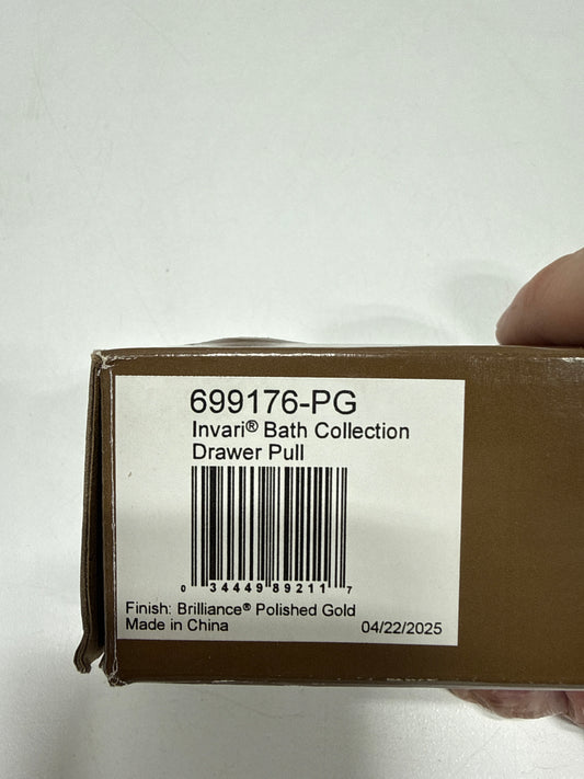 Brizo 699176 Invari 4-1/4 Inch Center to Center Handle Cabinet Pull Polished Gold