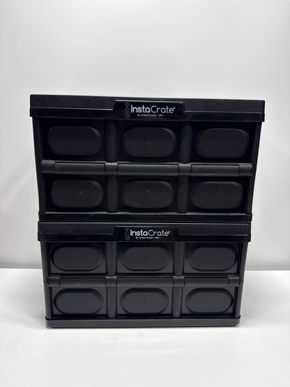 2 Used GreenMade InstaCrate Collapsible Storage Bin, 12 Gallon Black