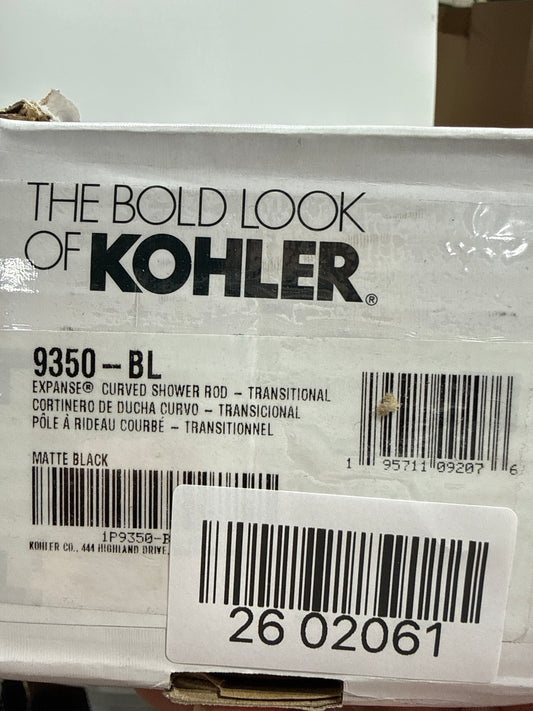 Kohler K-9350-BL Expanse Curved Shower Rob, Transitional Design, Matte Black