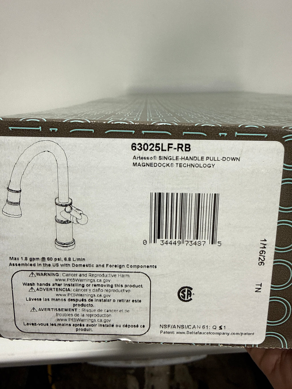 Brizo 63025LF Artesso 1.8 GPM Single Hole Pull Down Kitchen Faucet with MagneDock Venetian Bronze Faucet Kitchen Single