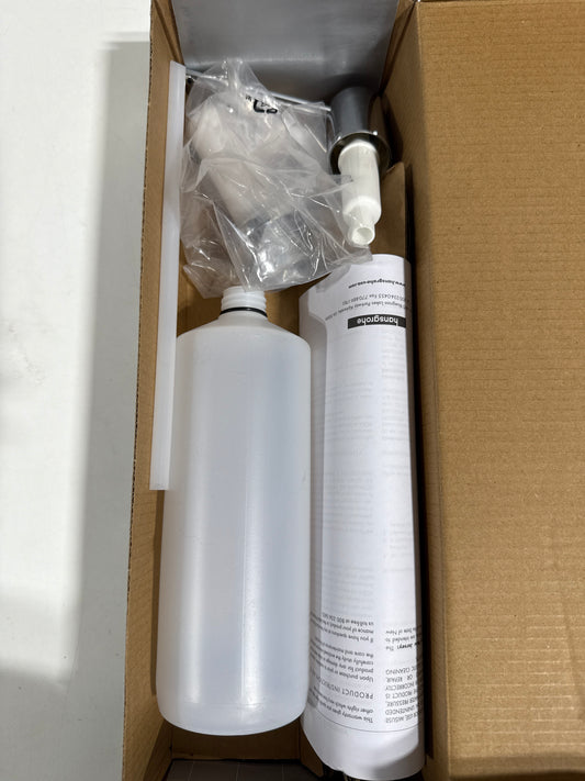 hansgrohe Bath and Kitchen Sink Soap Dispenser, Focus 3-inch, Modern Soap Dispenser in Chrome, 40438001