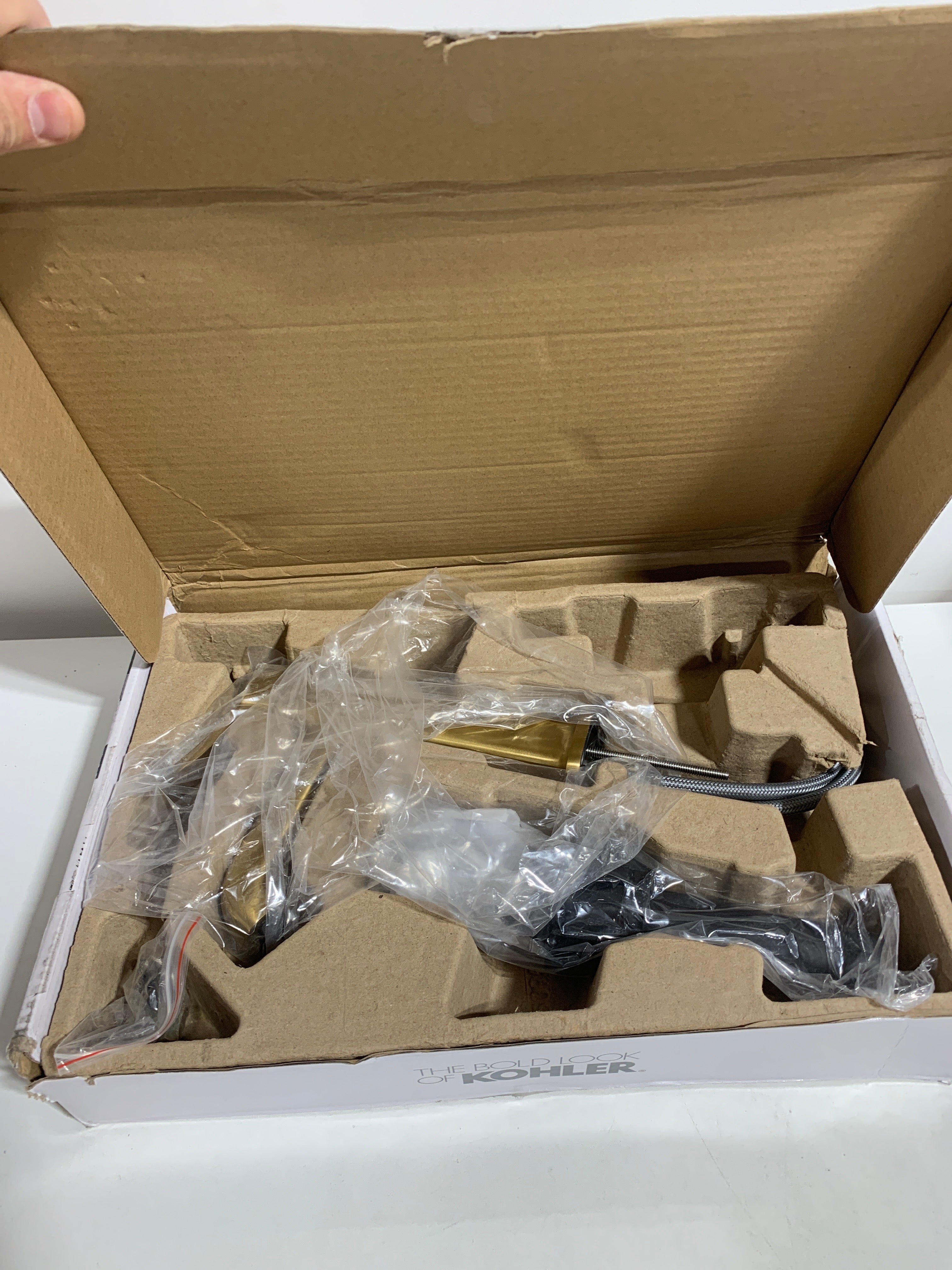 Kohler Cordate Single Handle Bathroom Faucet Brushed Moderne Brass Finish/Gold
