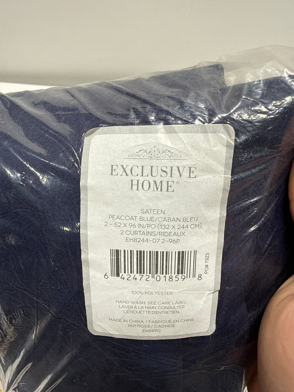 Exclusive Home Sateen Twill Woven Room Darkening Blackout Pinch Pleat/Hidden Tab Top Curtain Panel Pair 96 Length Peacoat Blue