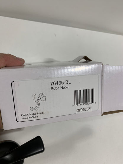 Ashlyn Double Towel Hook Bath Hardware Accessory in Matte Black