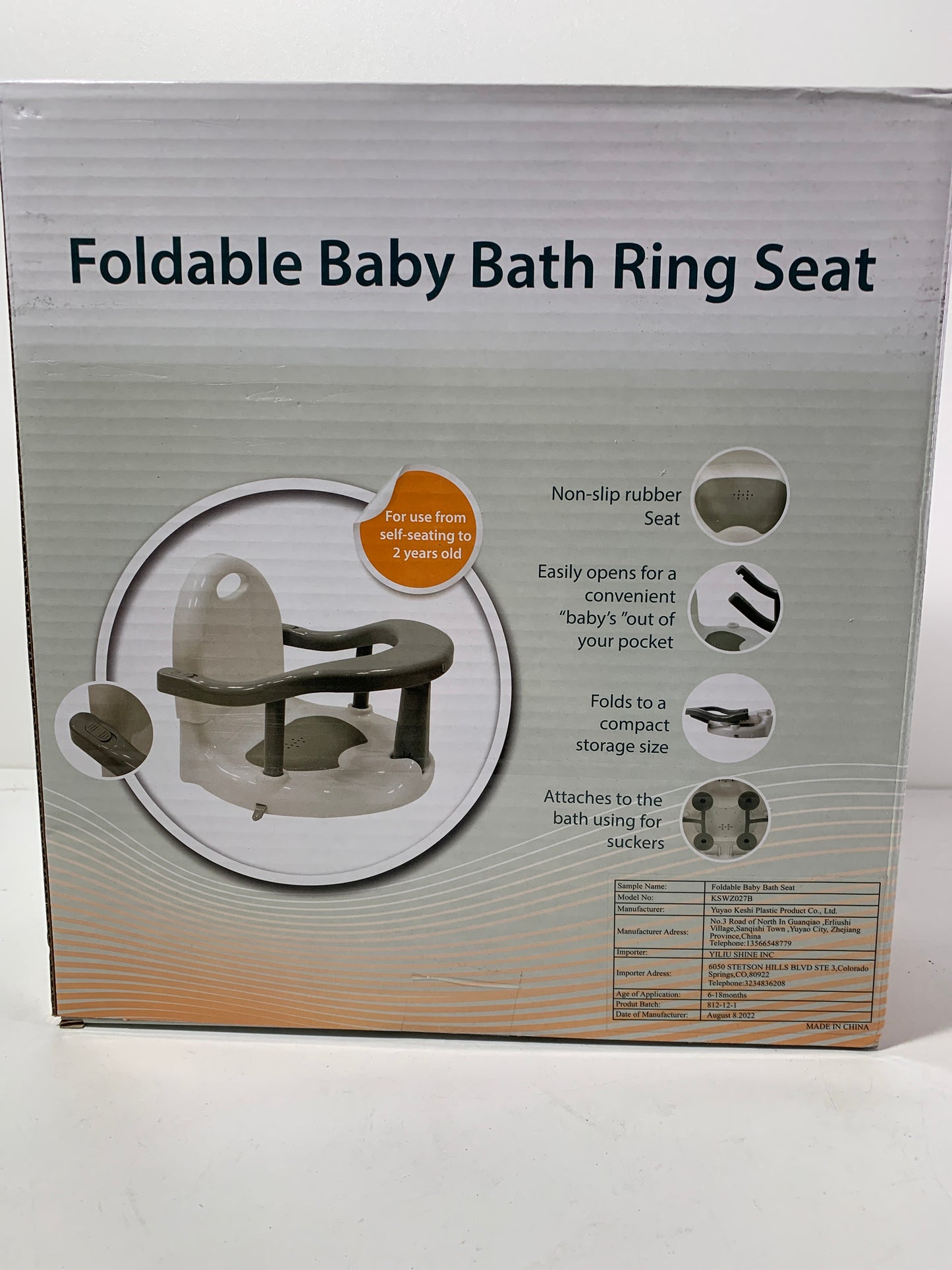 Foldable Baby Bathtub Seat, Non-Slip Newborn Infant Baby Bath Chair for Bathtub, Cute Shape Baby Bath Seat Baby Shower Chairs for Tub Sitting up, Surround Bathroom Seats for Baby 6-18 Months Blue