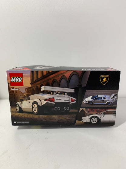 LEGO Speed Champions Lamborghini Countach 76908 Race Car Toy Model Replica Collectible Building Set with Racing Driver Minifigure