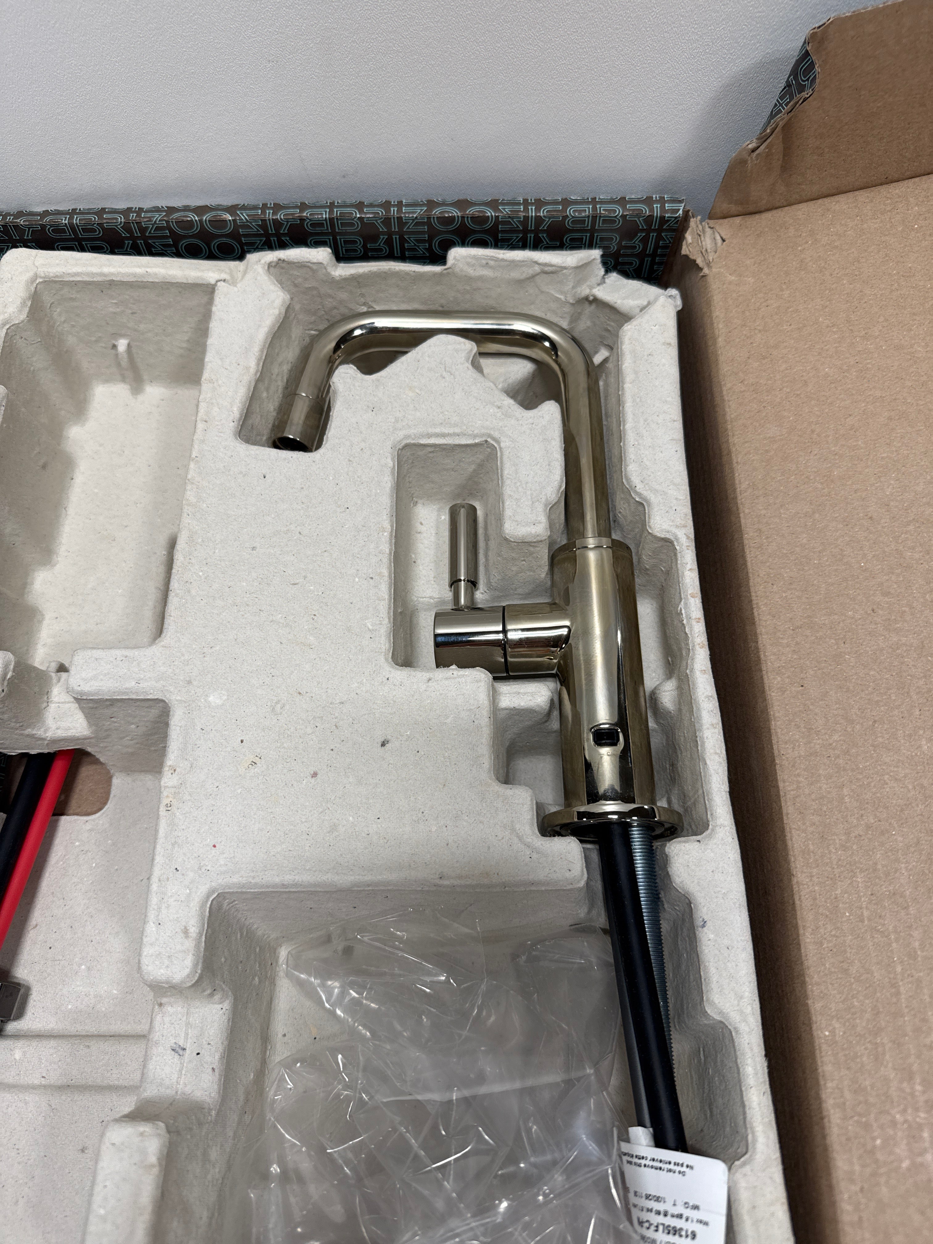 Brizo 61365LF-C Odin 1.5 GPM Cold Only Water Dispenser Beverage Faucet Wit Square Spout - RO Compatible Brilliance Polished Nicke