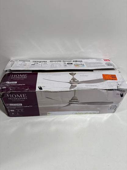 Levanto 52 in. Integrated LED Indoor/Outdoor Brushed Nickel Ceiling Fan with Light Kit