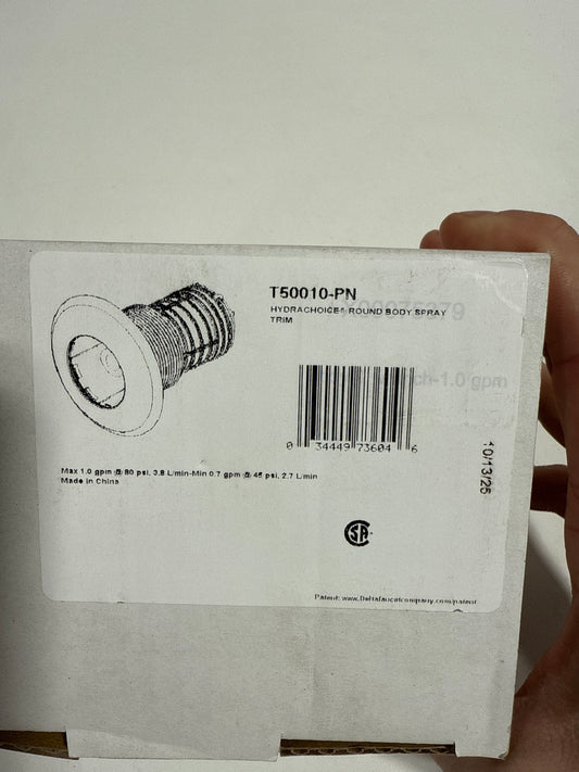 Delta T50010 Round Body Spray Trim Only for Delta HydraChoice - Less Body Spray and Rough in Polished Nickel