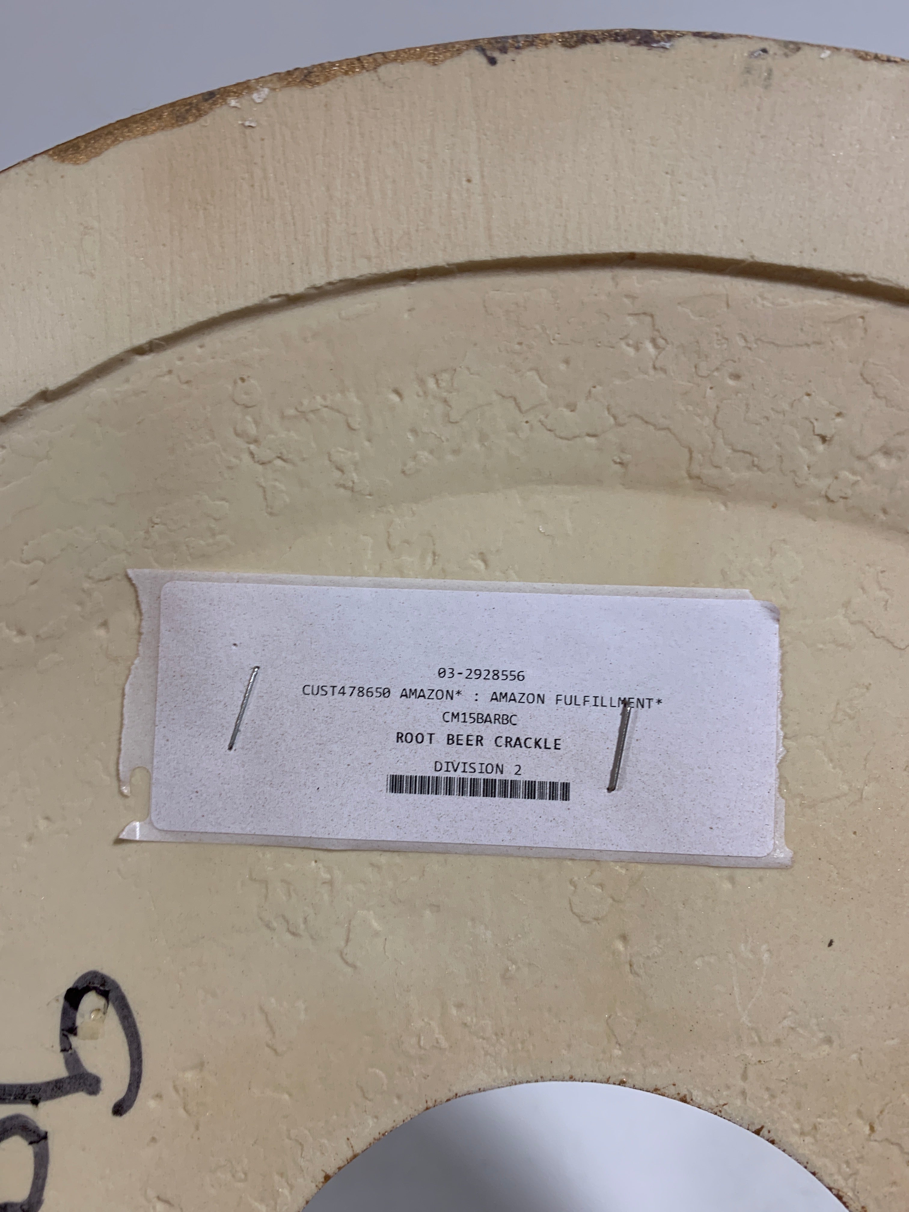 Ekena Millwork CM15BARBC Baltimore Ceiling Medallion 15 3/8’’OD x 4 1/4’’ID x 1 1/2’’P Hand-Painted Root Beer Crackle