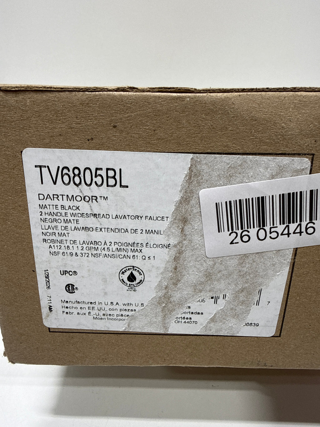 Moen Tv6805 Dartmoor 1.2 GPM Widespread Bathroom Faucet - Black