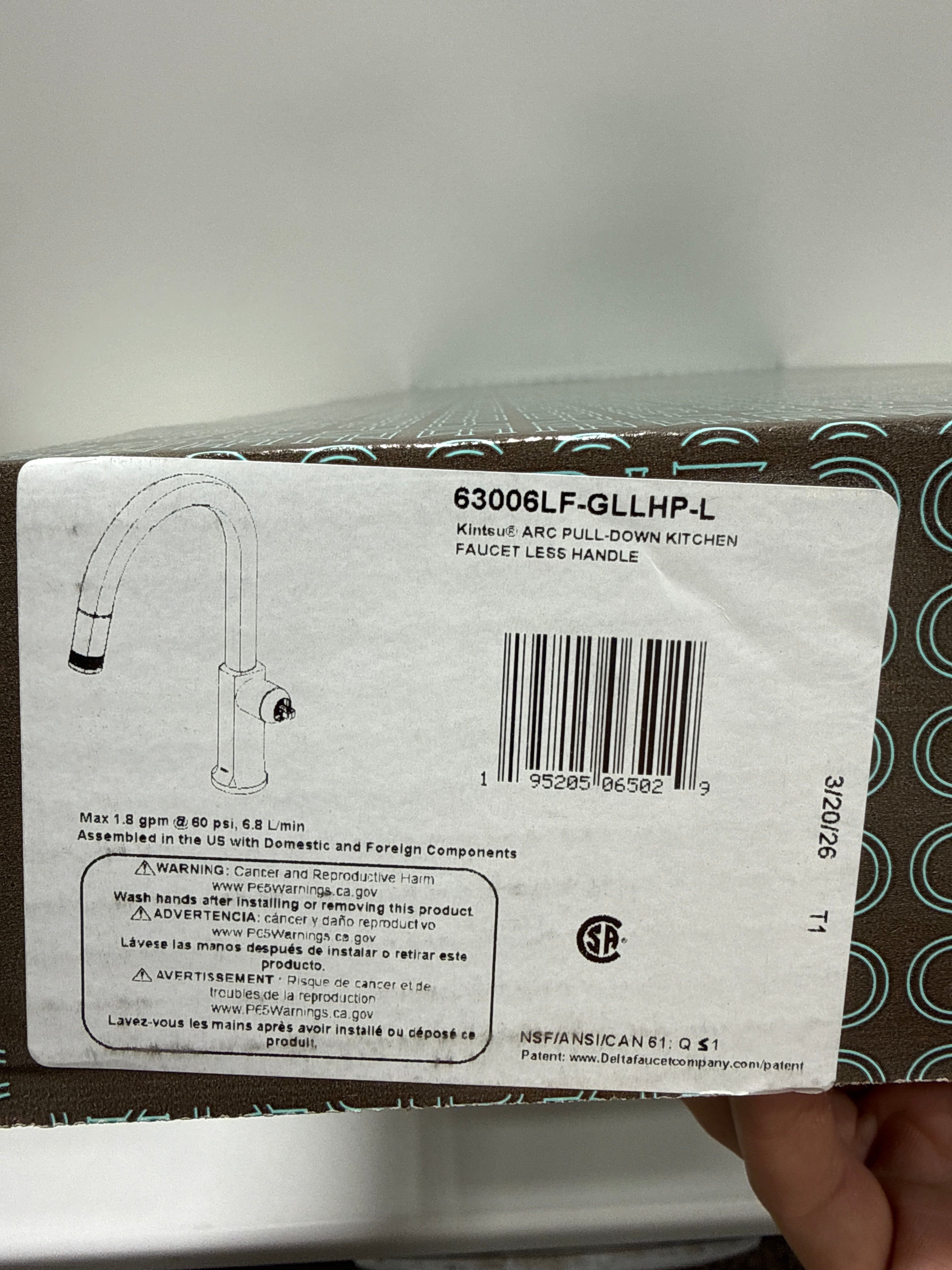 Brizo 63006LF-LHP-L Kintsu 1.8 GPM Single Hole Pull Down Kitchen Faucet with Arc Spout - Less Handle Lumicoat Luxe Gold