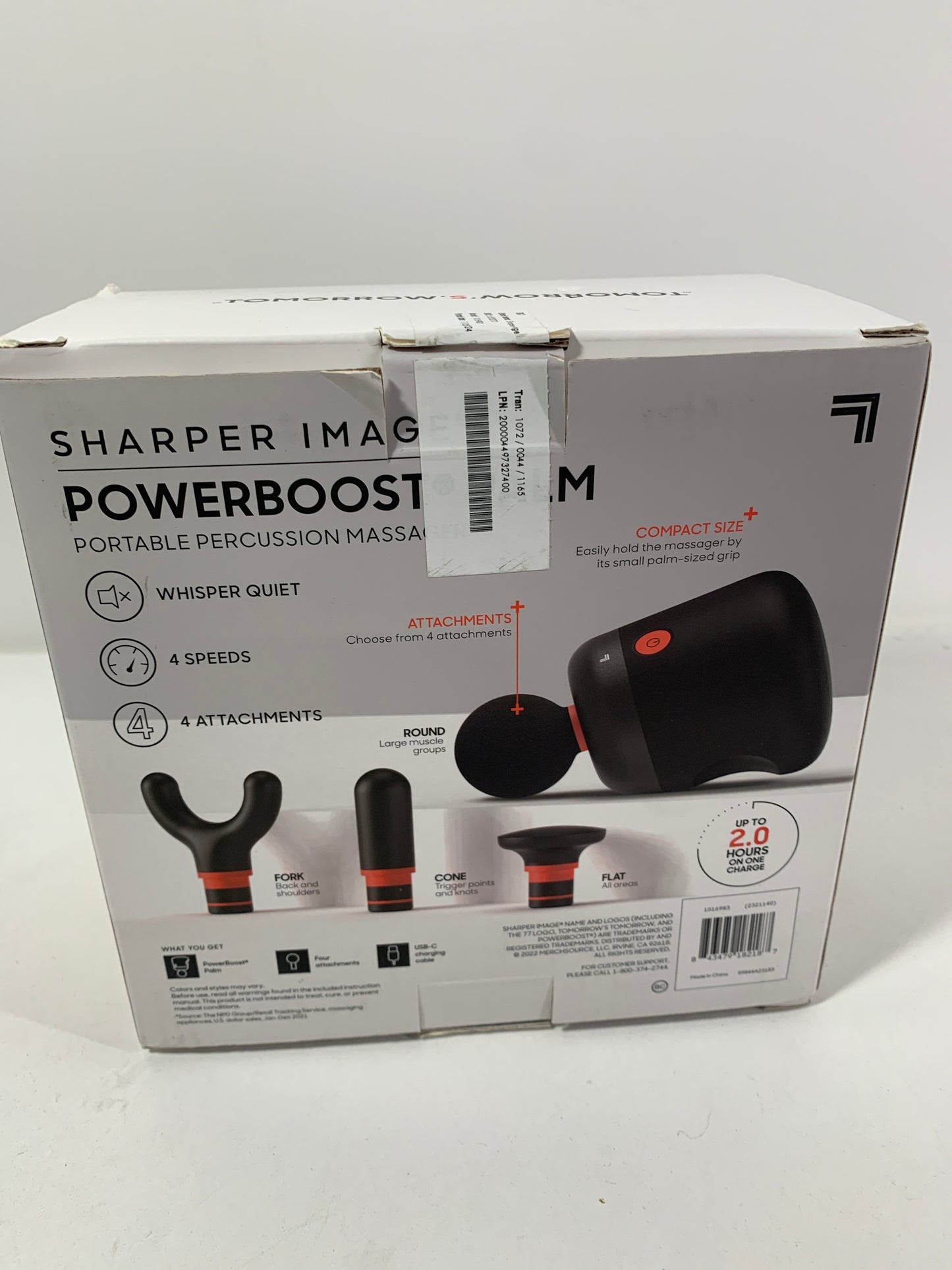 Sharper Image Powerboost Palm Portable Percussion Massager - Black