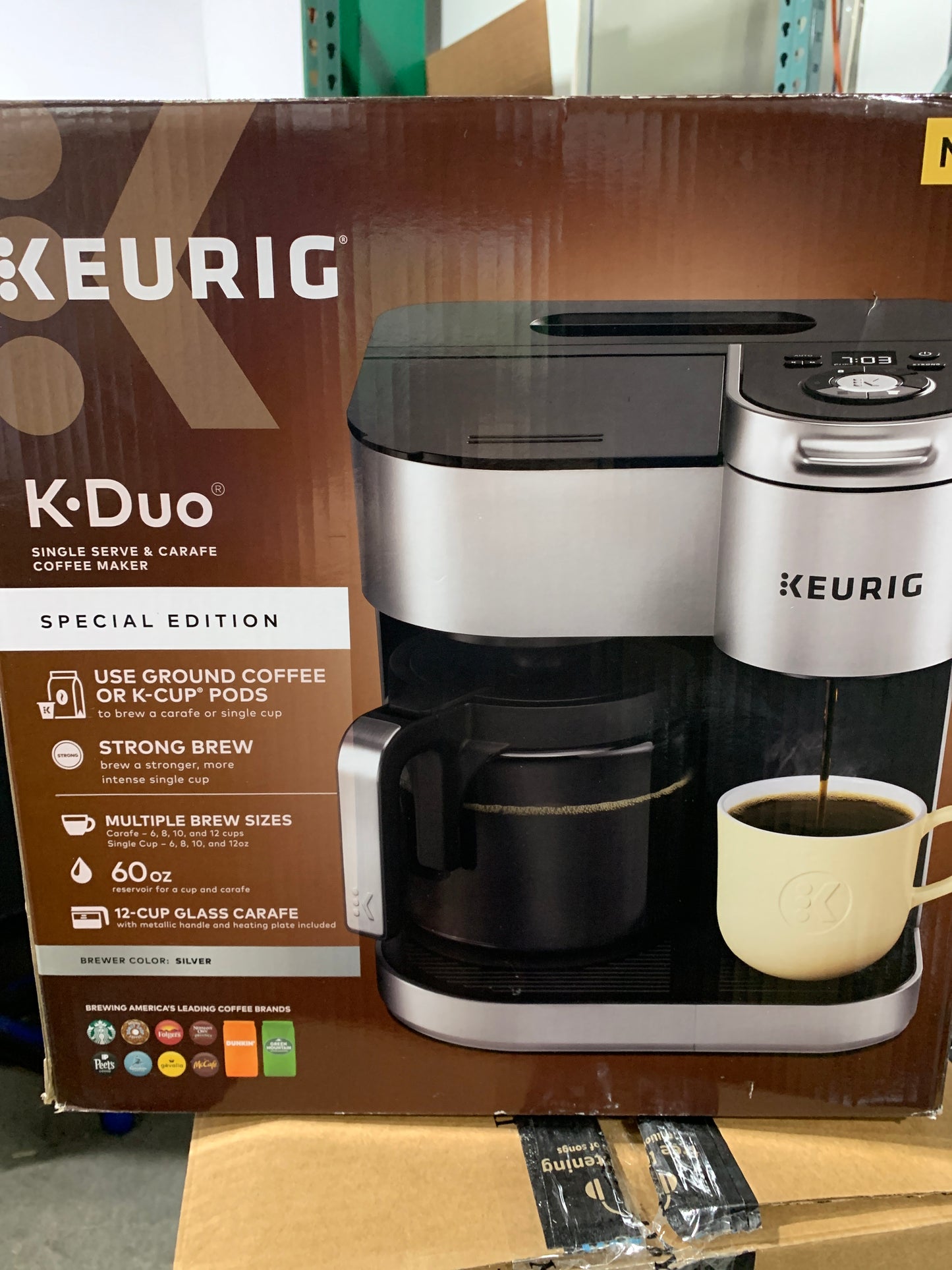 Used Keurig - K Duo Special Edition Single Serve K-Cup Pod Coffee Maker - Silver