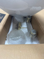 Living District Collier Industrial Mid-Century Modern 2 Light Entryway and Bathroom Wall Sconce in Brass and Frosted White Glass