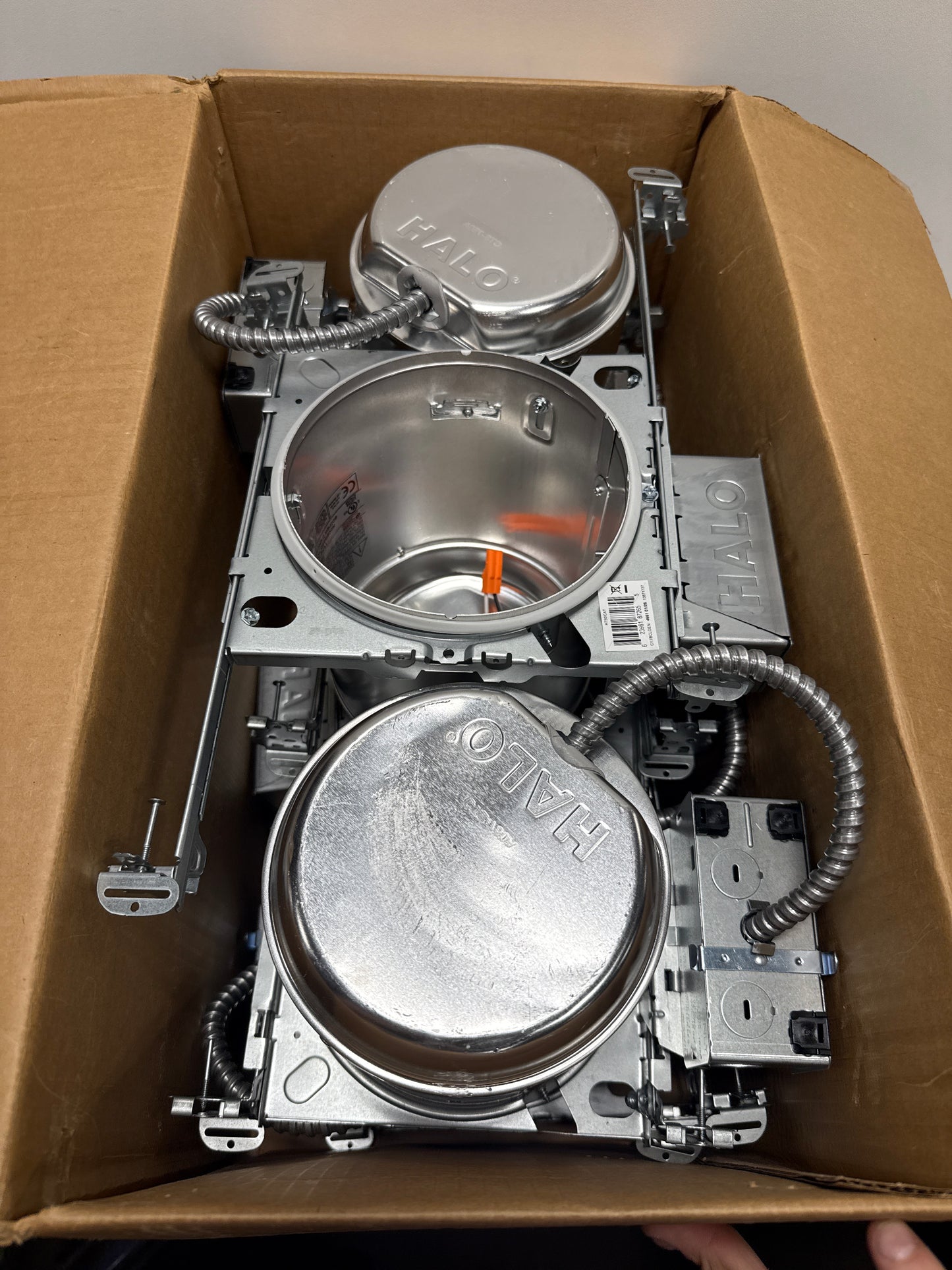 HALO H750 6” Recessed Lighting Housing for New Construction IC-Rated Air-Tite Compatible W/ HALO LED Modules & Trims 6 Pack