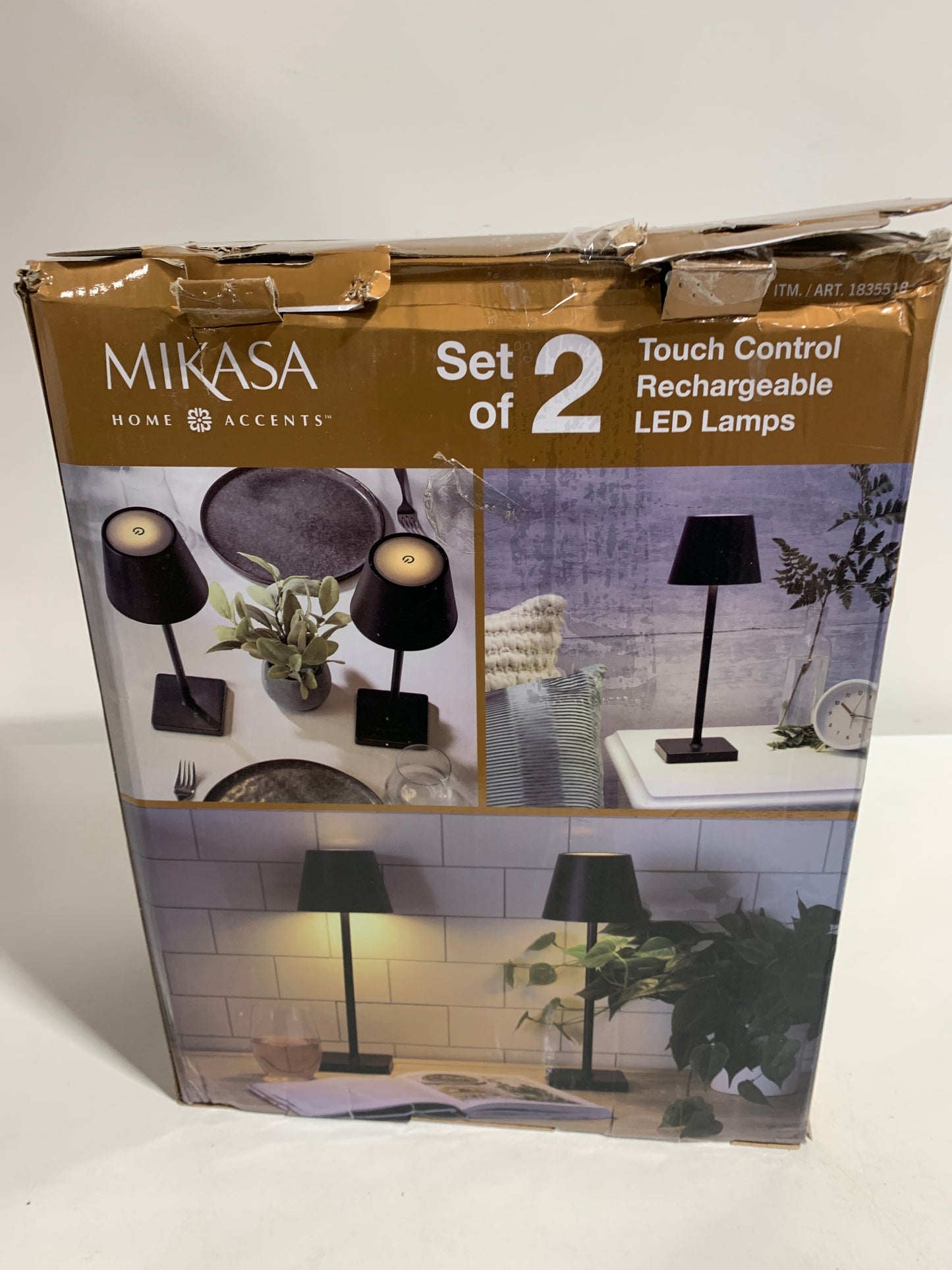 Mikasa Cordless Rechargeable 1 Table Lamp - Black