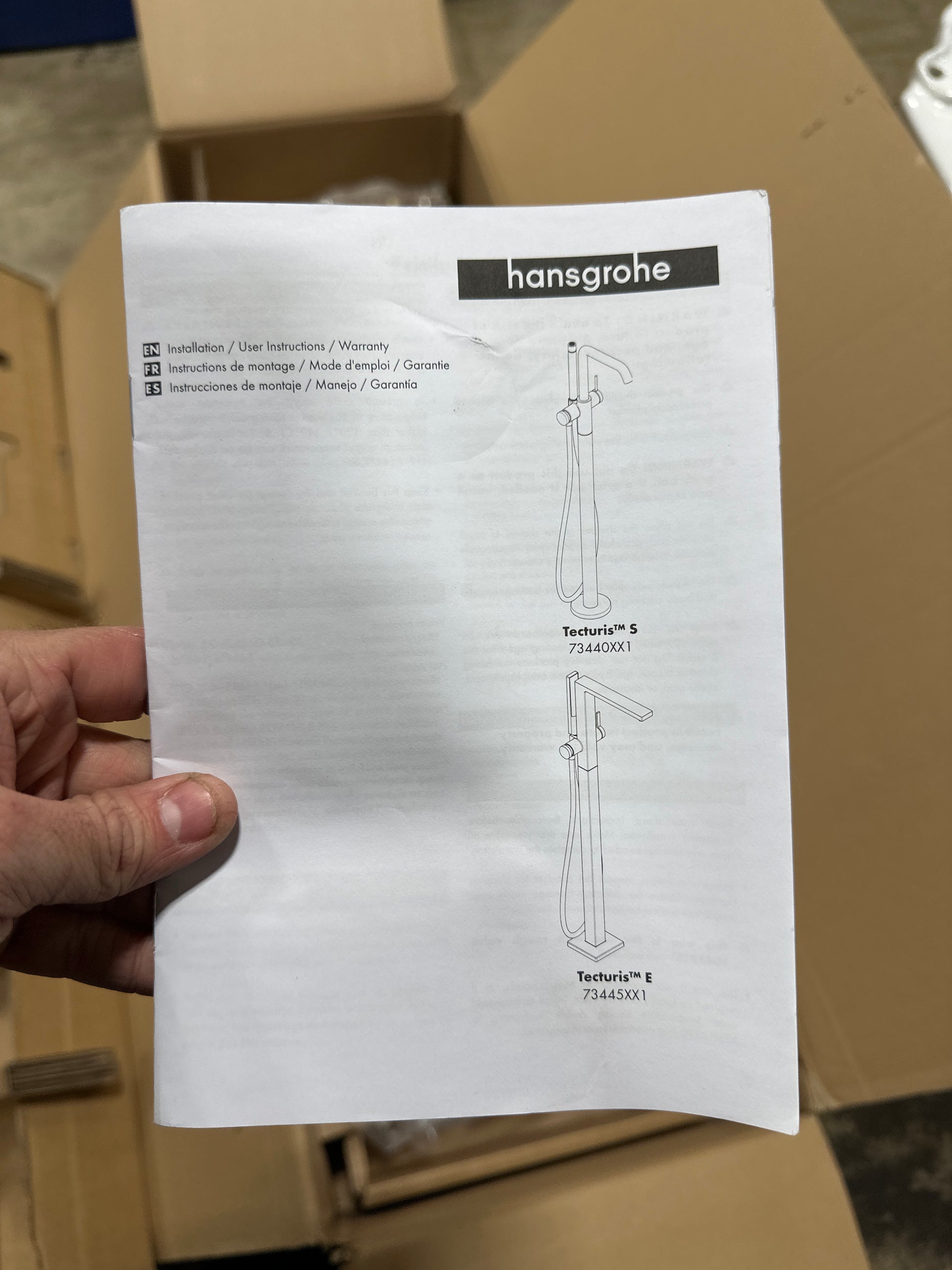 hansgrohe Tecturis E 1-Handle Freestanding Bathtub Faucet with Handshower 1.75 GPM Flow Rate in Brushed Nickel 73445821