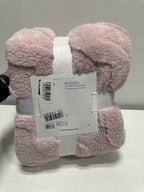 Full/Queen Wavy Jacquard Plush Blanket Pink - Room Essentials™ - *Bedding