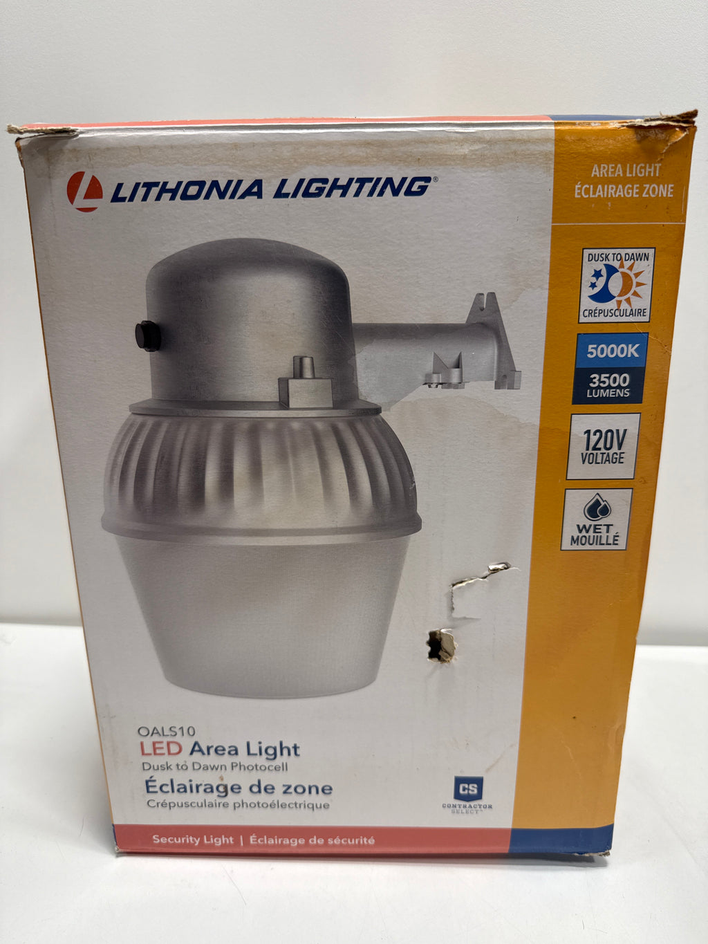 Lithonia Lighting Oals10 LED 120 Pe Lp M4 Oals10 9-1/2 Wide Dusk-to-Dawn 5000K LED