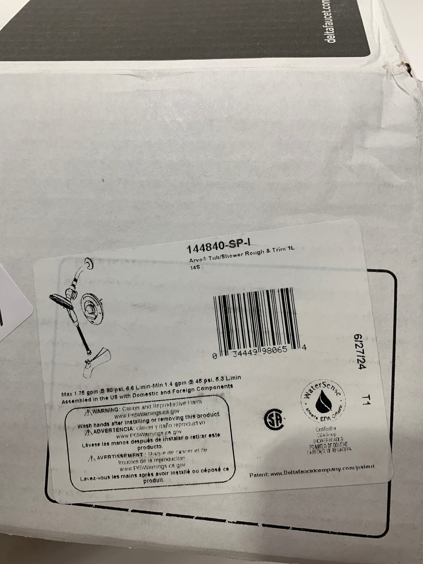 Delta Arvo Monitor 14 Series Pressure Balanced Shower System with Shower Head, Hand Shower, Shower Arm, Hose, and Valve Trim - Rough In Included