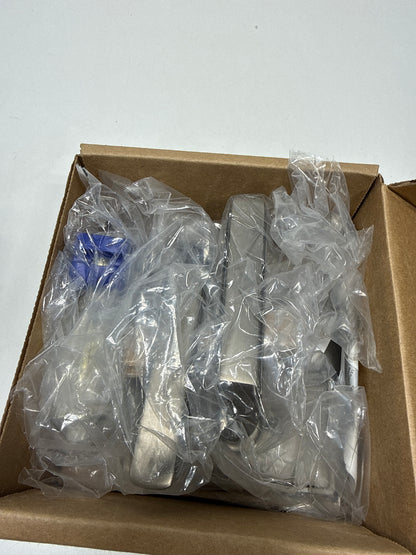 Emtek Passage Set, Rectangular Rosette, Milano Lever (Right Hand, Pewter)