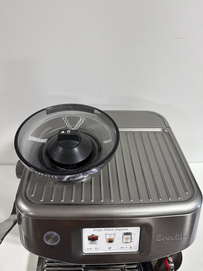 Scratch & Dent Breville the Barista Touch Impress Espresso Machine with Grinder & Milk Frother, Espresso Maker with Assisted Tamping, Cappuccino & Latte Machine