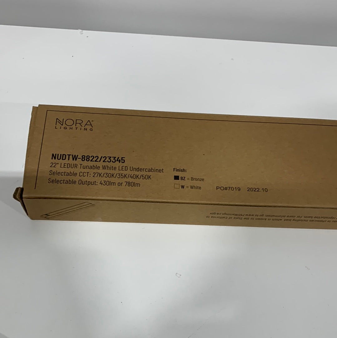 Nora Lighting LEDUR-TW 22" LED Under Cabinet Light Bar - 2700K-5000K Color Temperature Adjustable