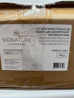 Signature Hardware 950500 Destin 23" Rectangular Porcelain Undermount Bathroom Sink with Overflow White